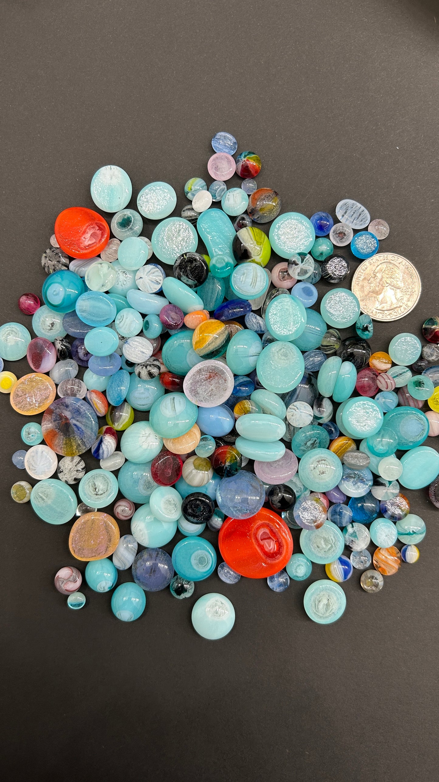 COE 90/ Glow in the Dark Dots/ fired murrini dots/Mix of Different colour rainbow Glass Dots/ mosaic /polka dots