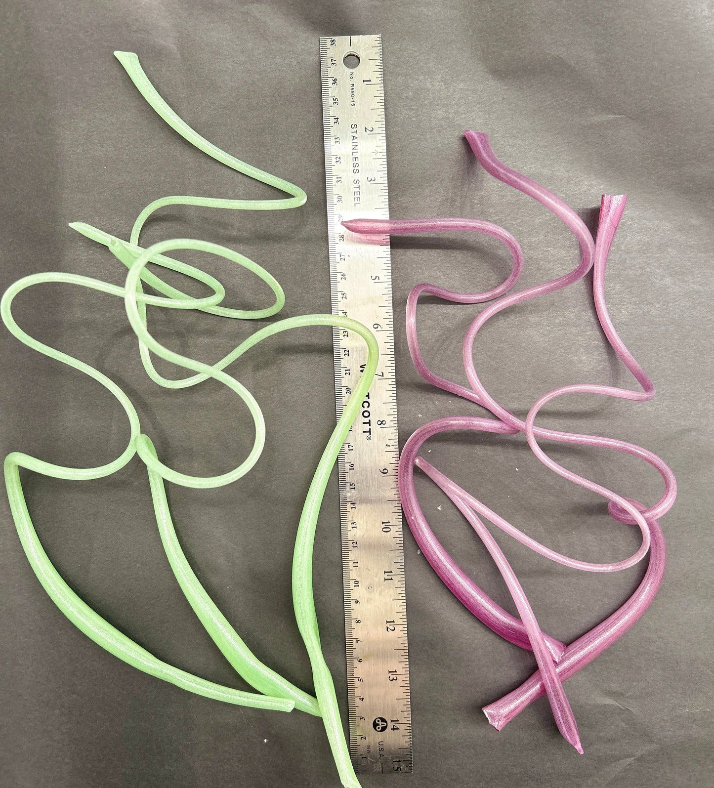 COE 90/ Pistachio and Raspberry Glow in the Dark vitrigraph/ 5 ounces
