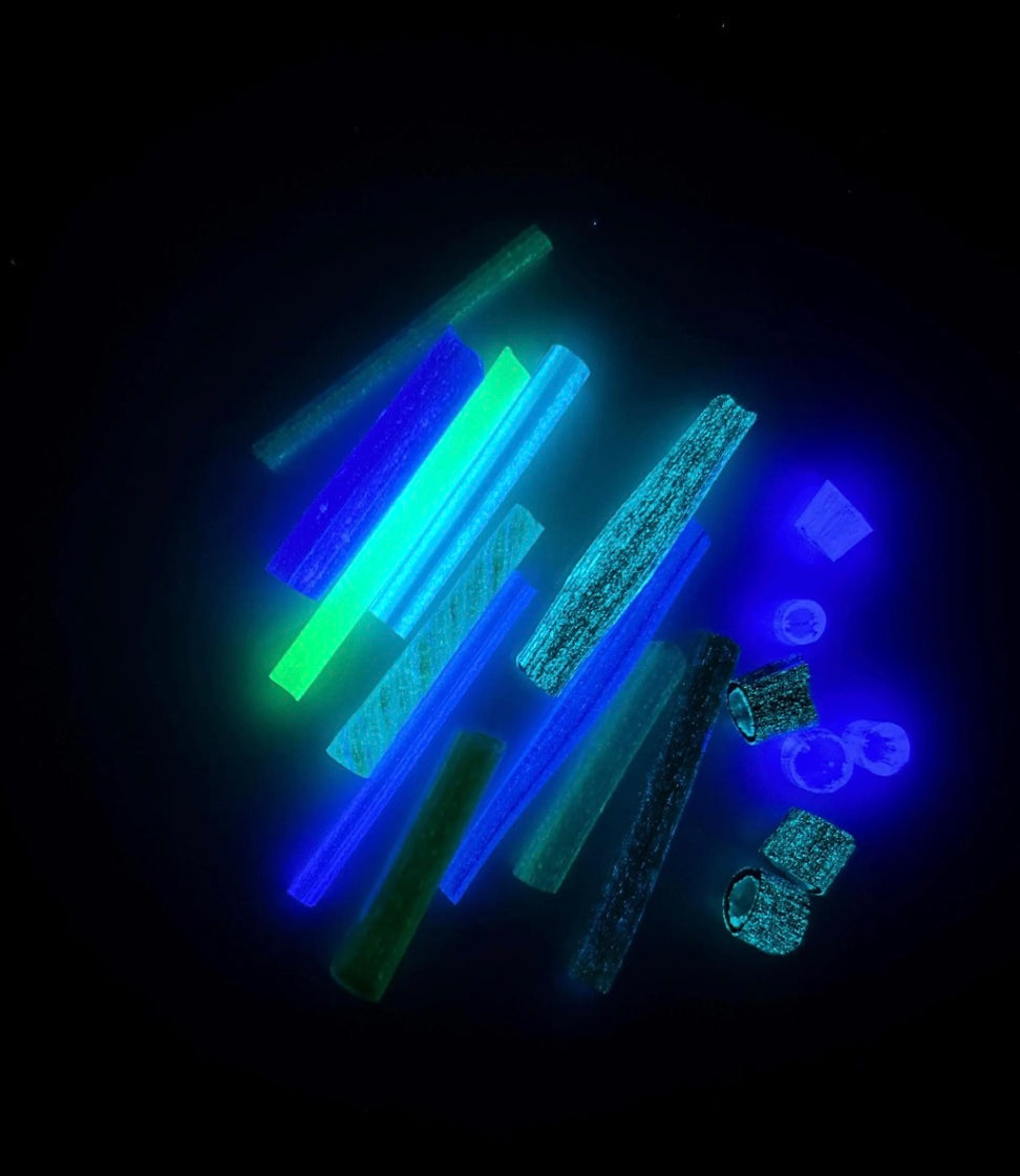 COE 96 / Play pack/ Glow in the dark fusing sample pack/Murrini & cane sample