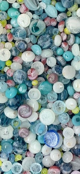 COE 90/ Glow in the Dark Dots/ fired murrini dots/Mix of Different colour rainbow Glass Dots/ mosaic /polka dots