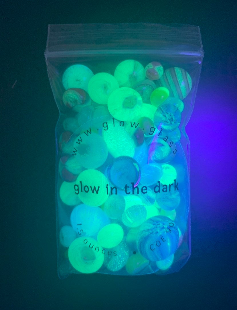 COE 90/ Glow in the Dark Dots/ fired murrini dots/Mix of Different colour rainbow Glass Dots/ mosaic /polka dots