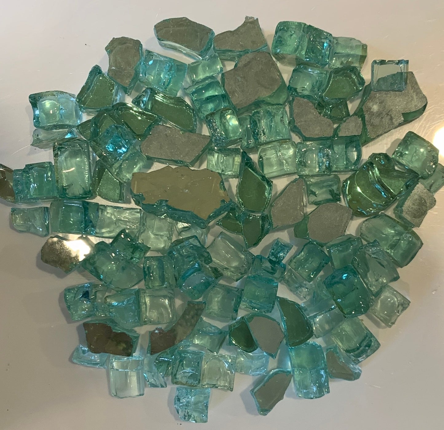 Green shimmer reflective glass/mosaic glass/NON-FUSIBLE