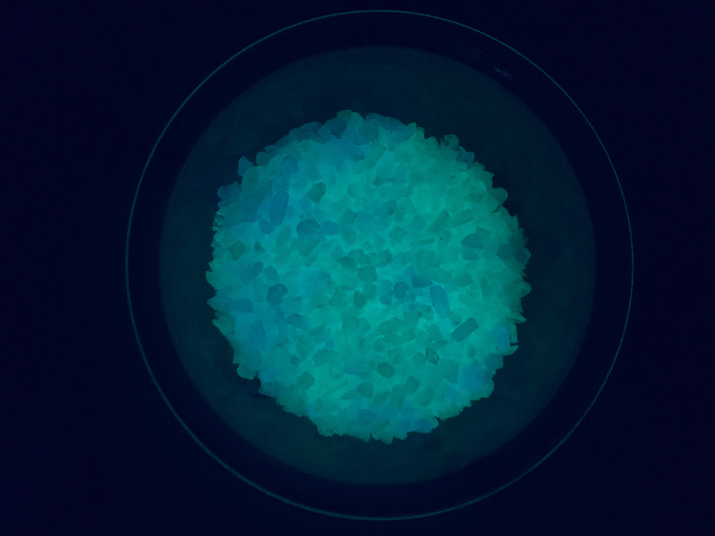 COE 96/ Mermaid Scales Frit/ a mix of Green and Blue Glow in the Dark / 1 or 3 ounce FRIT fine, medium & large