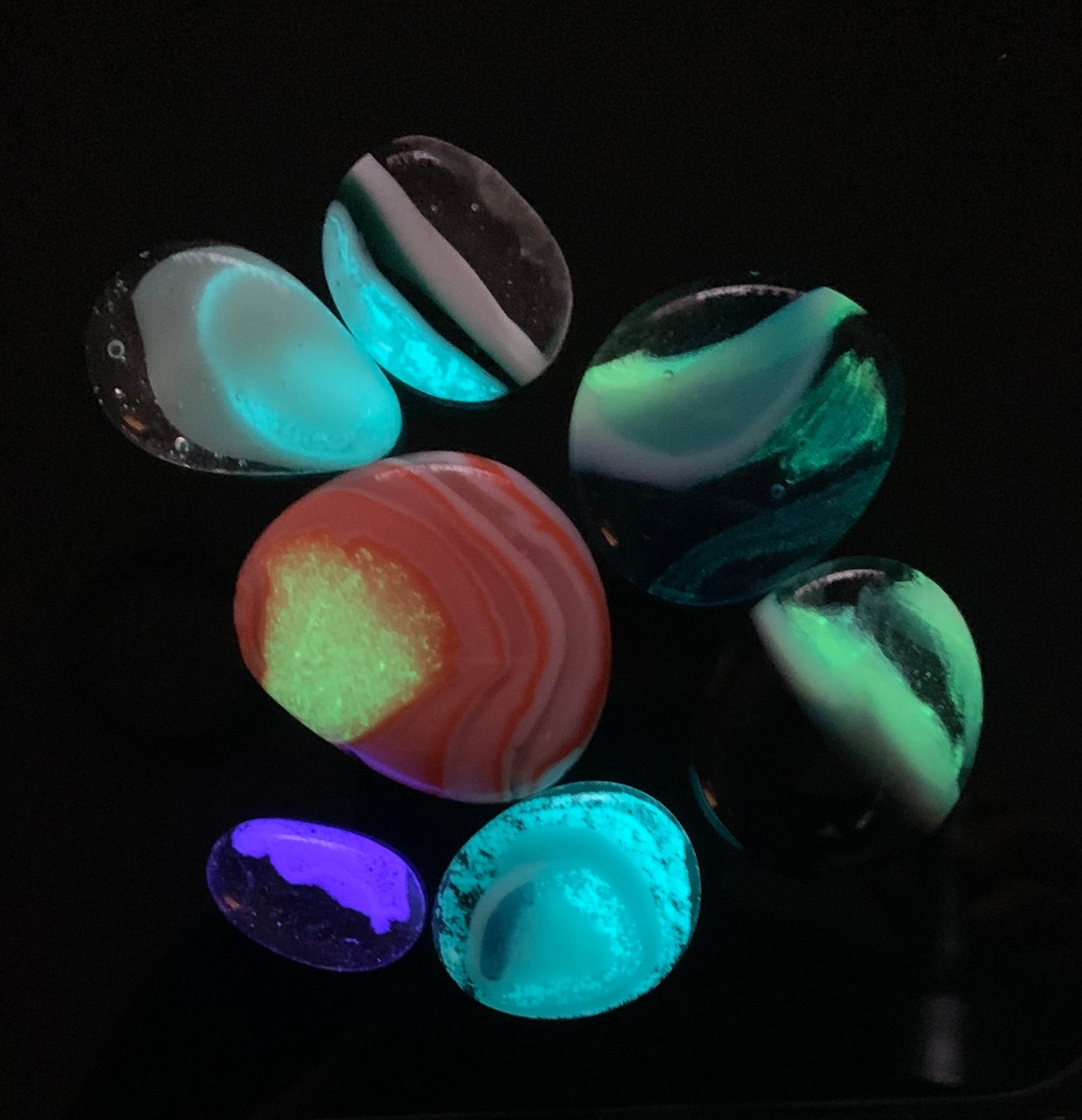 90COE 2, 3 or 5 ounce mix of GeoGlows/ Cabochons