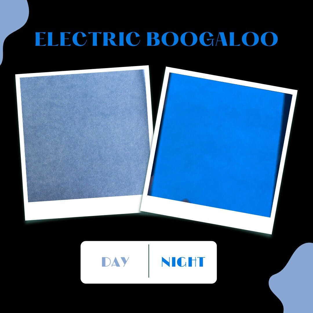 COE 96/ Electric Boogaloo Glow in the Dark sheet glass/ Azure during the day - azure glow at night