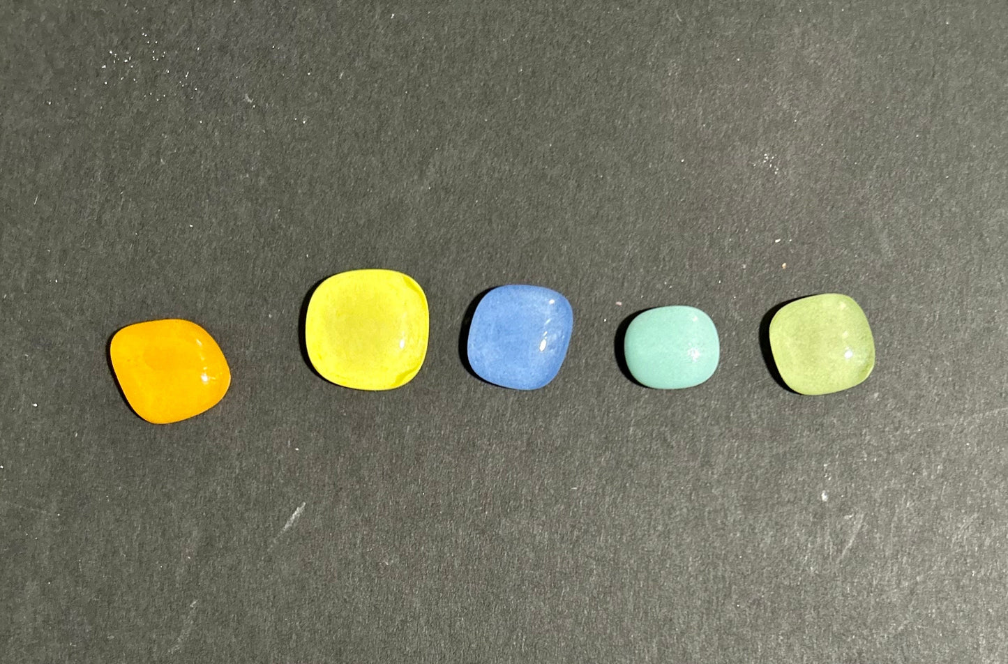 COE 90/ Mix of different colour Glow in the Dark Dots/ fusible, mosaic dots