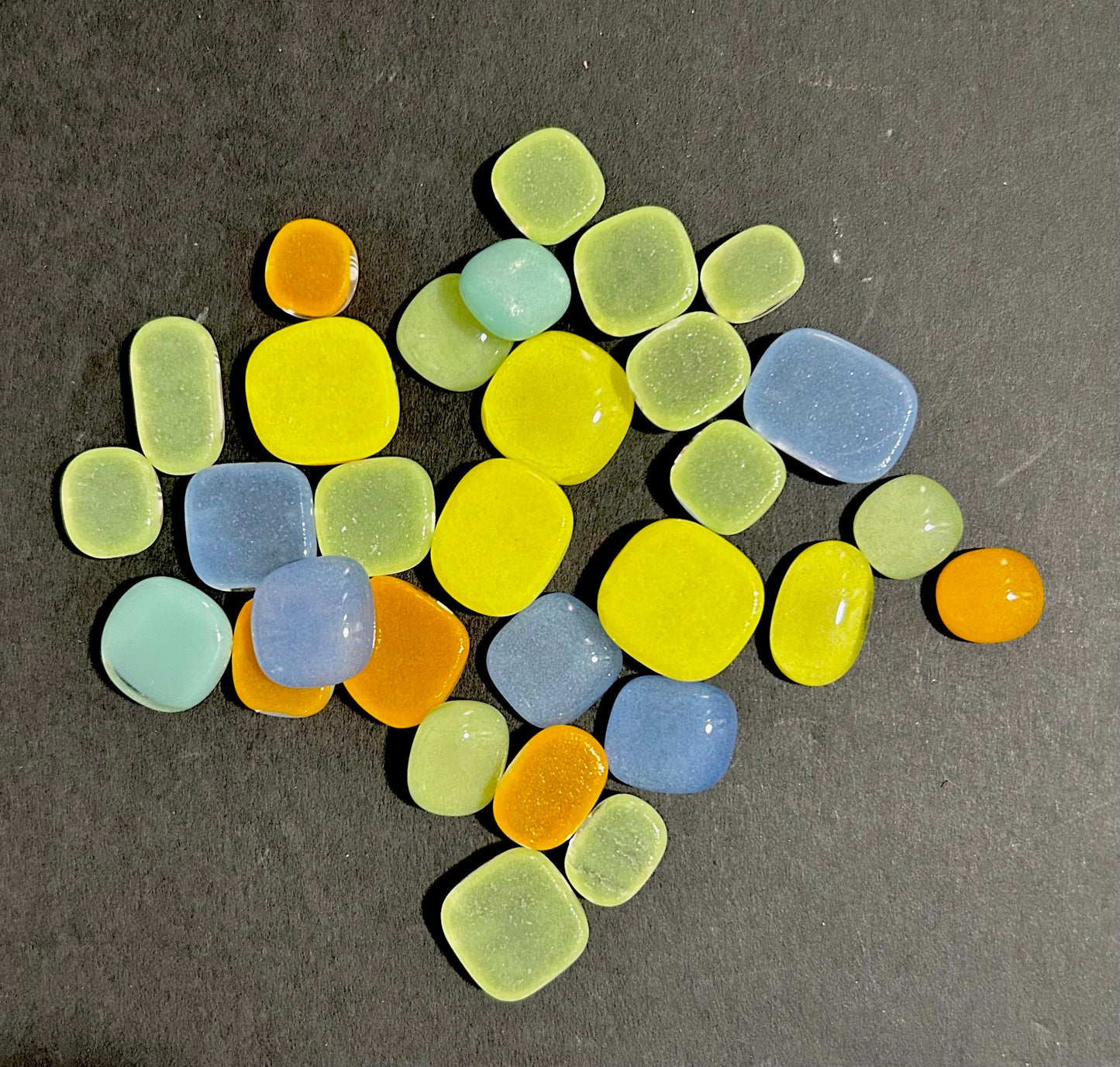 COE 90/ Mix of different colour Glow in the Dark Dots/ fusible, mosaic dots