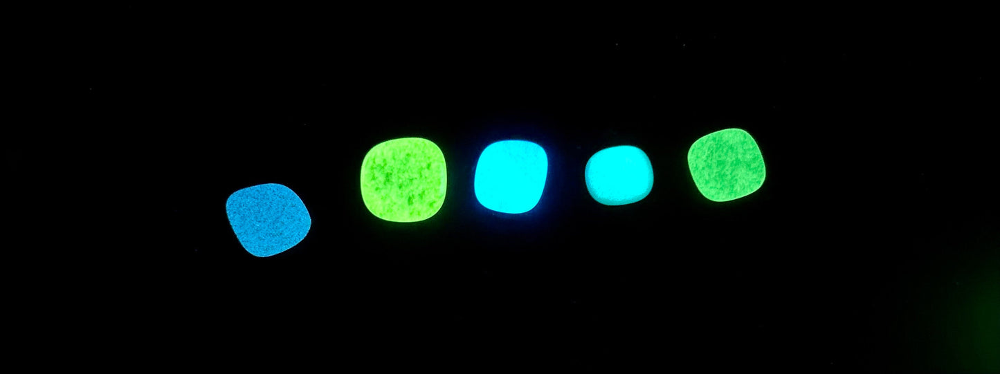 COE 90/ Mix of different colour Glow in the Dark Dots/ fusible, mosaic dots