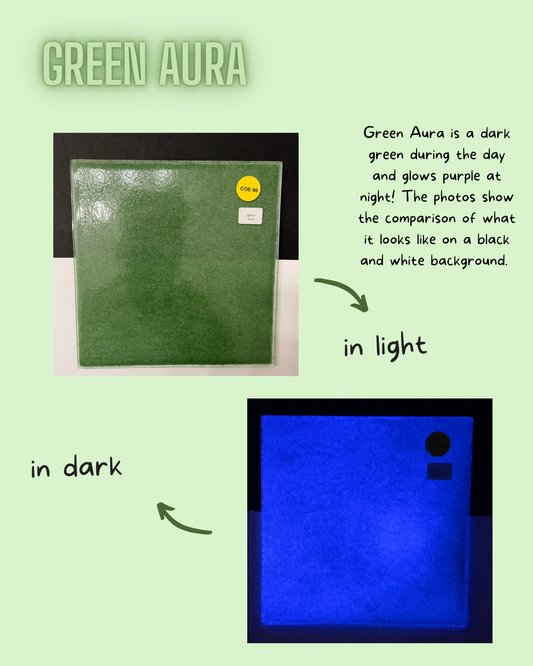 COE 96 / Dark Green during day and glows Purple at night!/  Green Aura