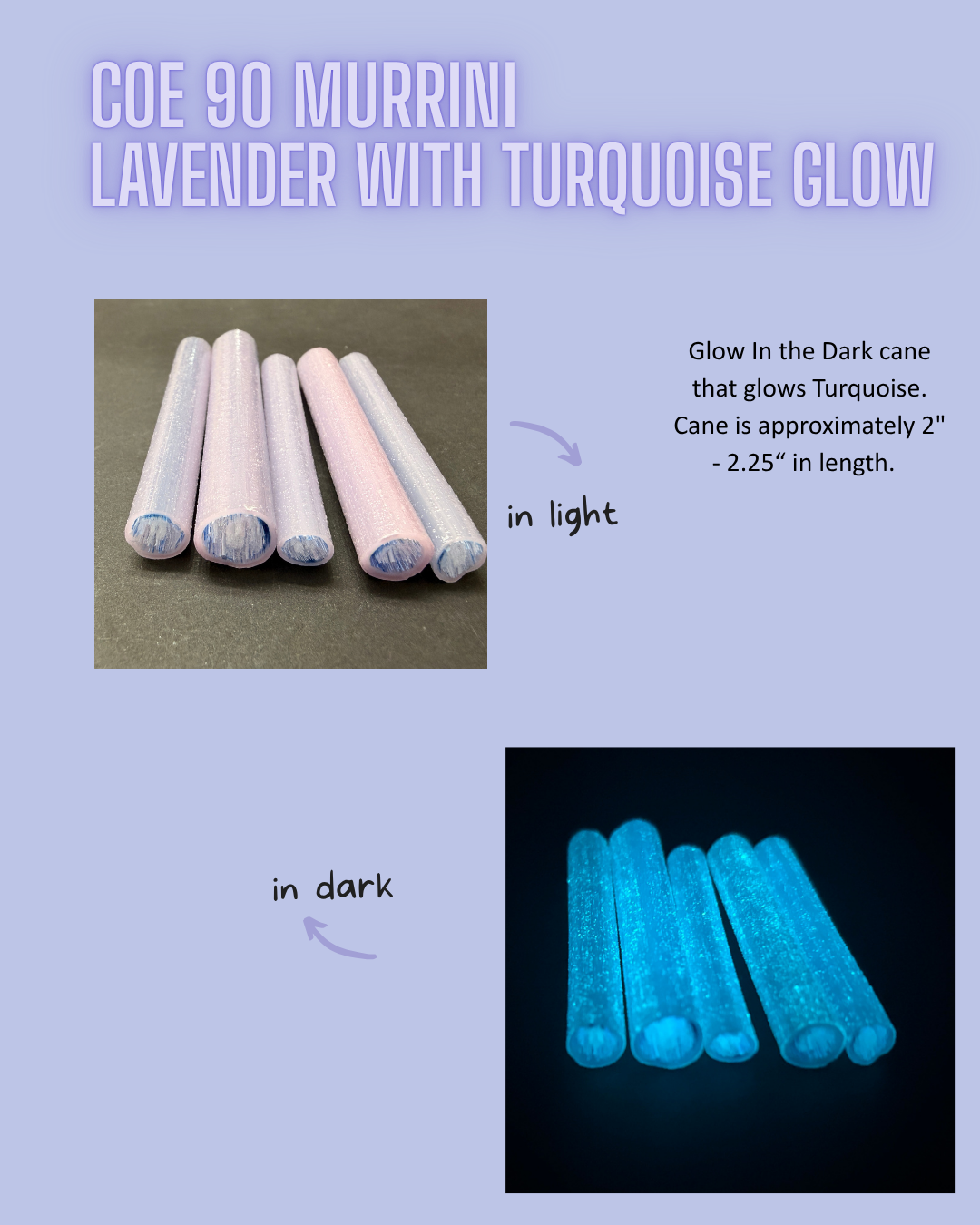 Lavender murrini with turquoise glow