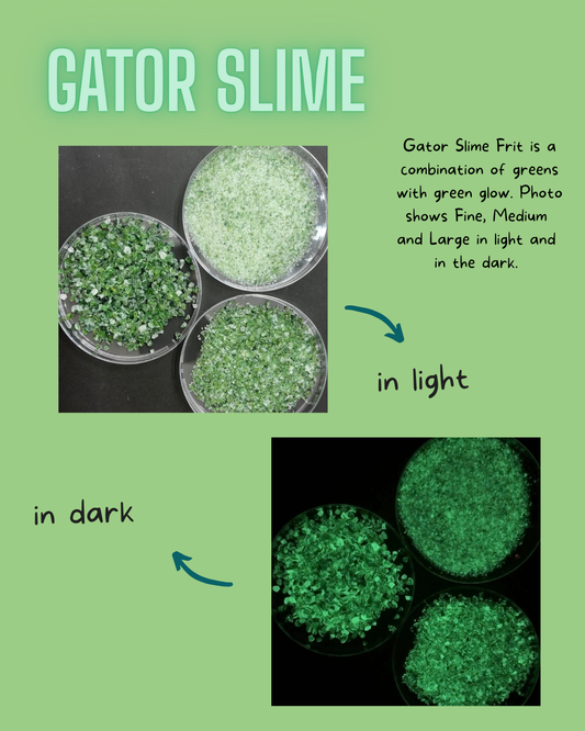 COE 90 Gator Slime Frit - Green Glow