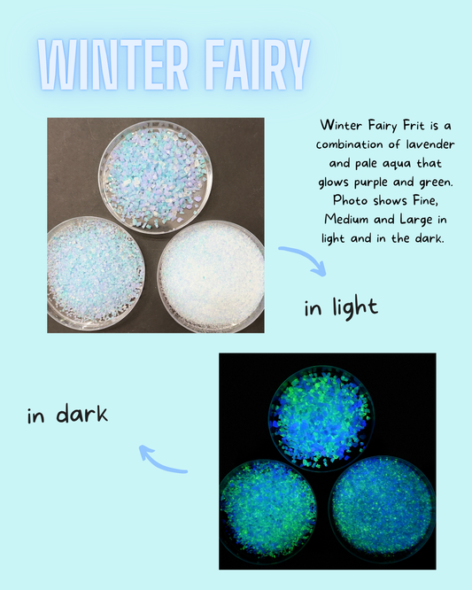 COE 90 Winter Fairy Frit -  Purple and Green Glow