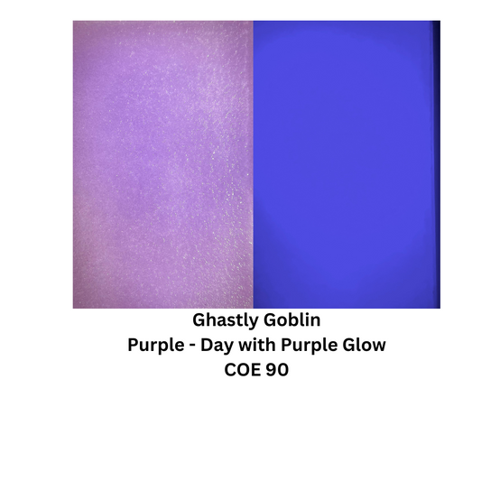 COE 90 / Ghastly Goblin - Purple during the day and glows purple in the Dark sheet glass