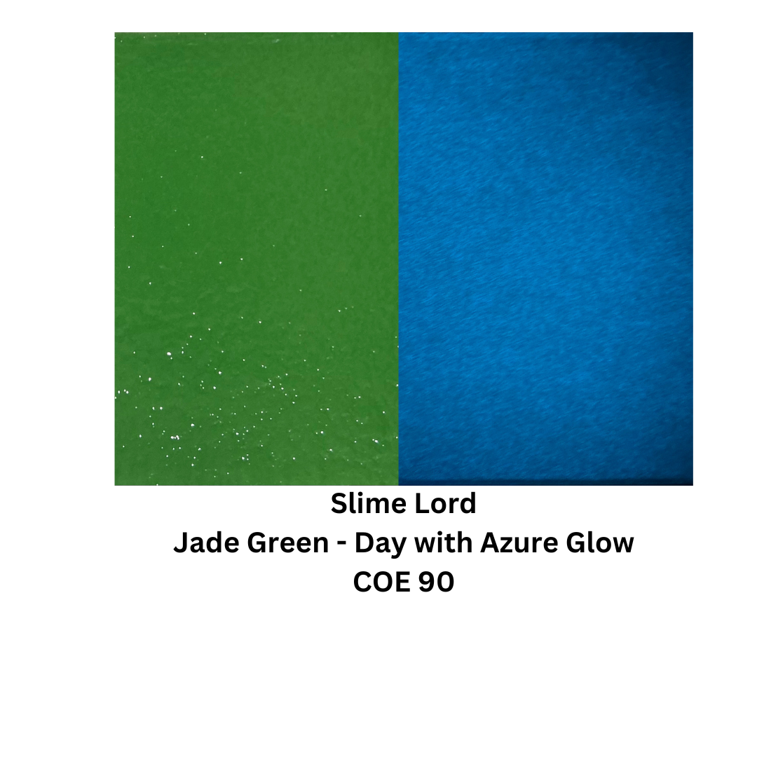 COE 90  / Slime Lord  - Green during the day and glows Azure sheet glass