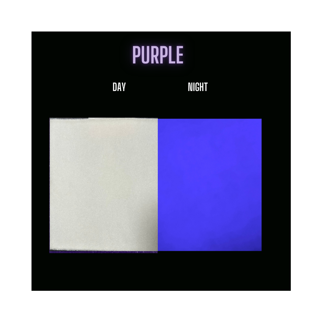 COE 90  PURPLE  Glow in the Dark sheet glass