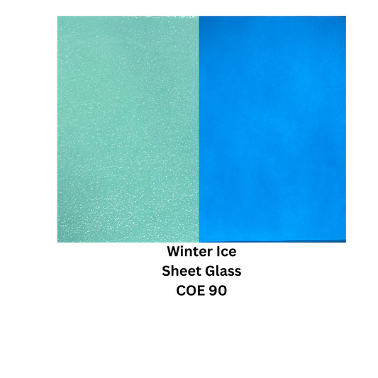 COE 90/  Glacier Ice - Light blue during the day and glows Turquoise in the Dark sheet glass
