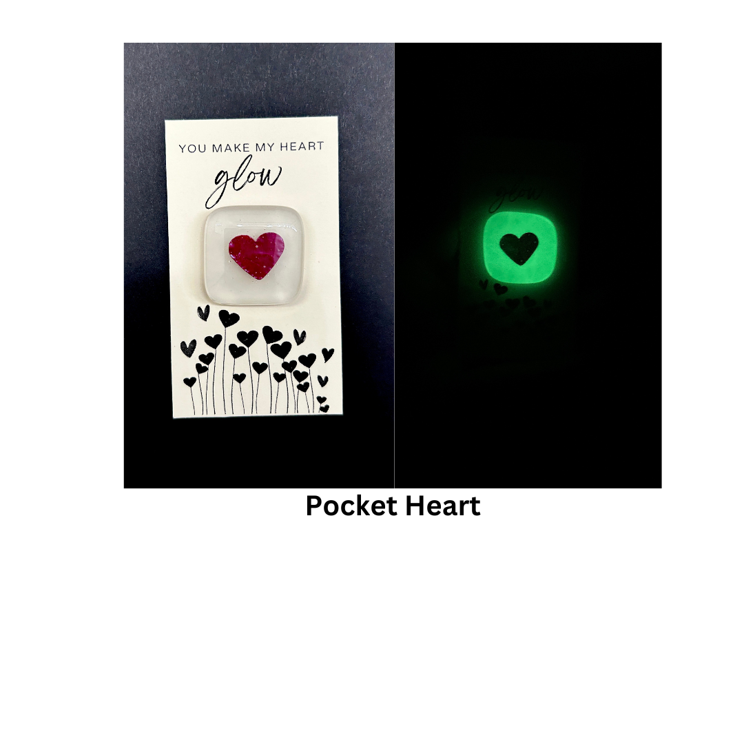 Pocket Hearts / Glow in the dark Hearts / Love Token / Pocket Hug