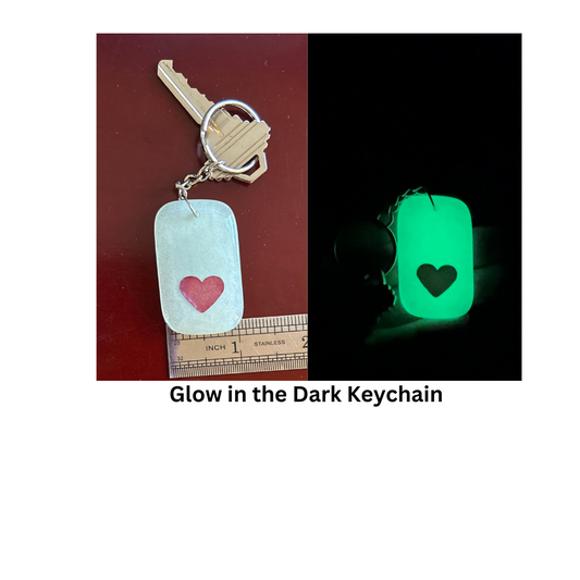 Glow in the dark Heart Keychain