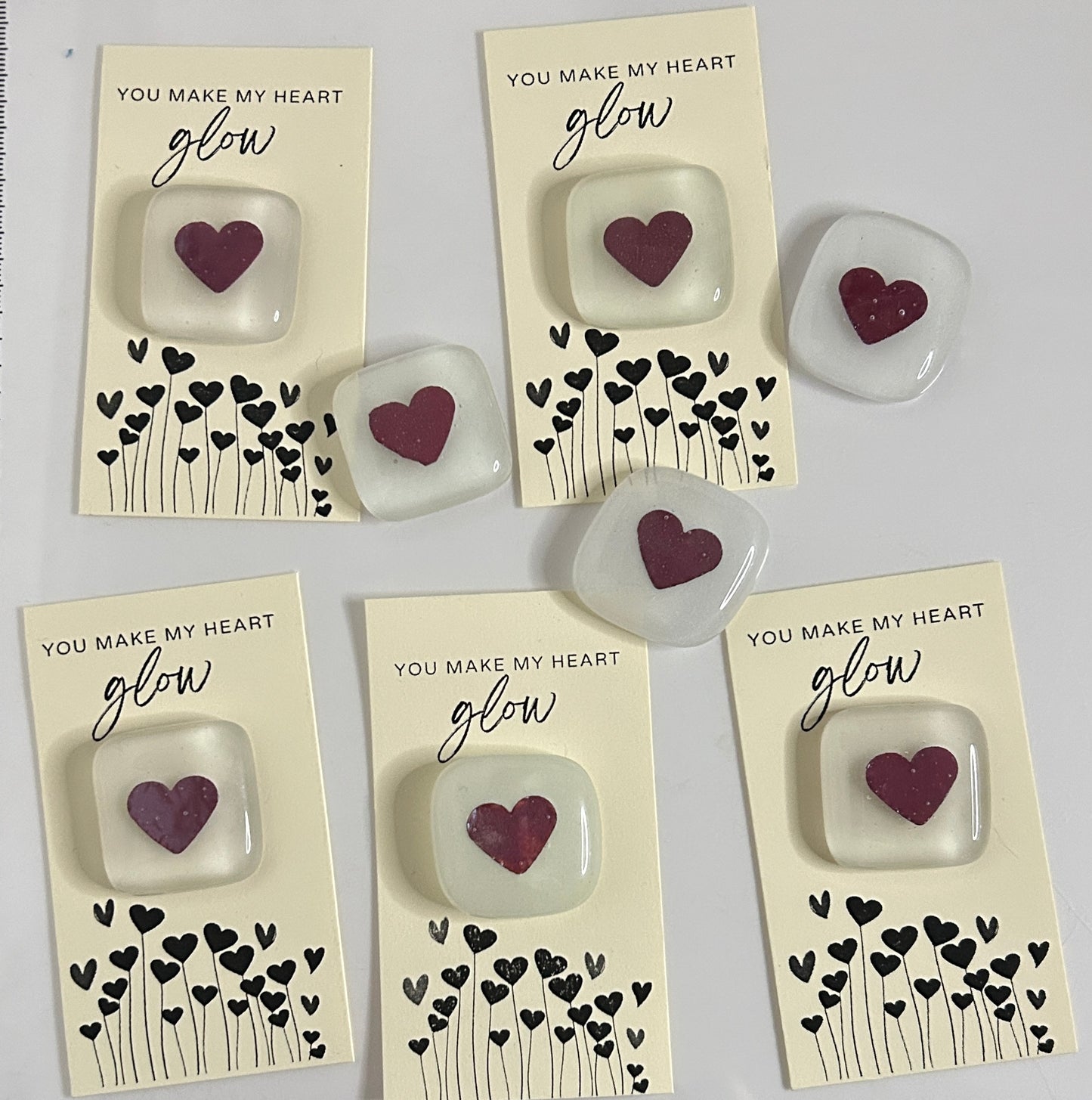 Pocket Hearts / Glow in the dark Hearts / Love Token / Pocket Hug