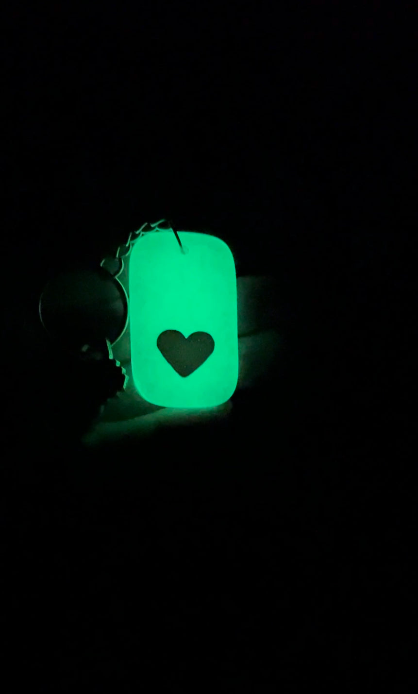 Glow in the dark Heart Keychain