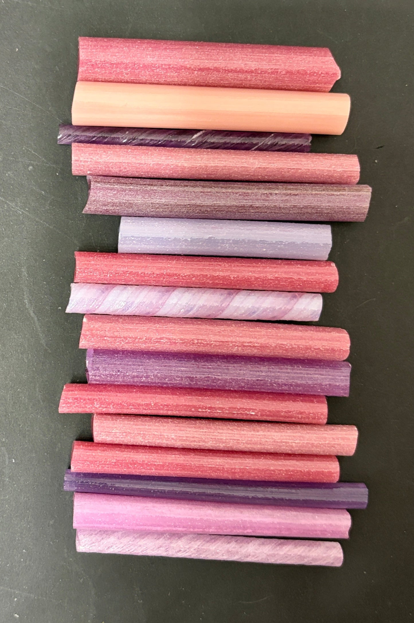 pink & purple murrini with different colours of  glow