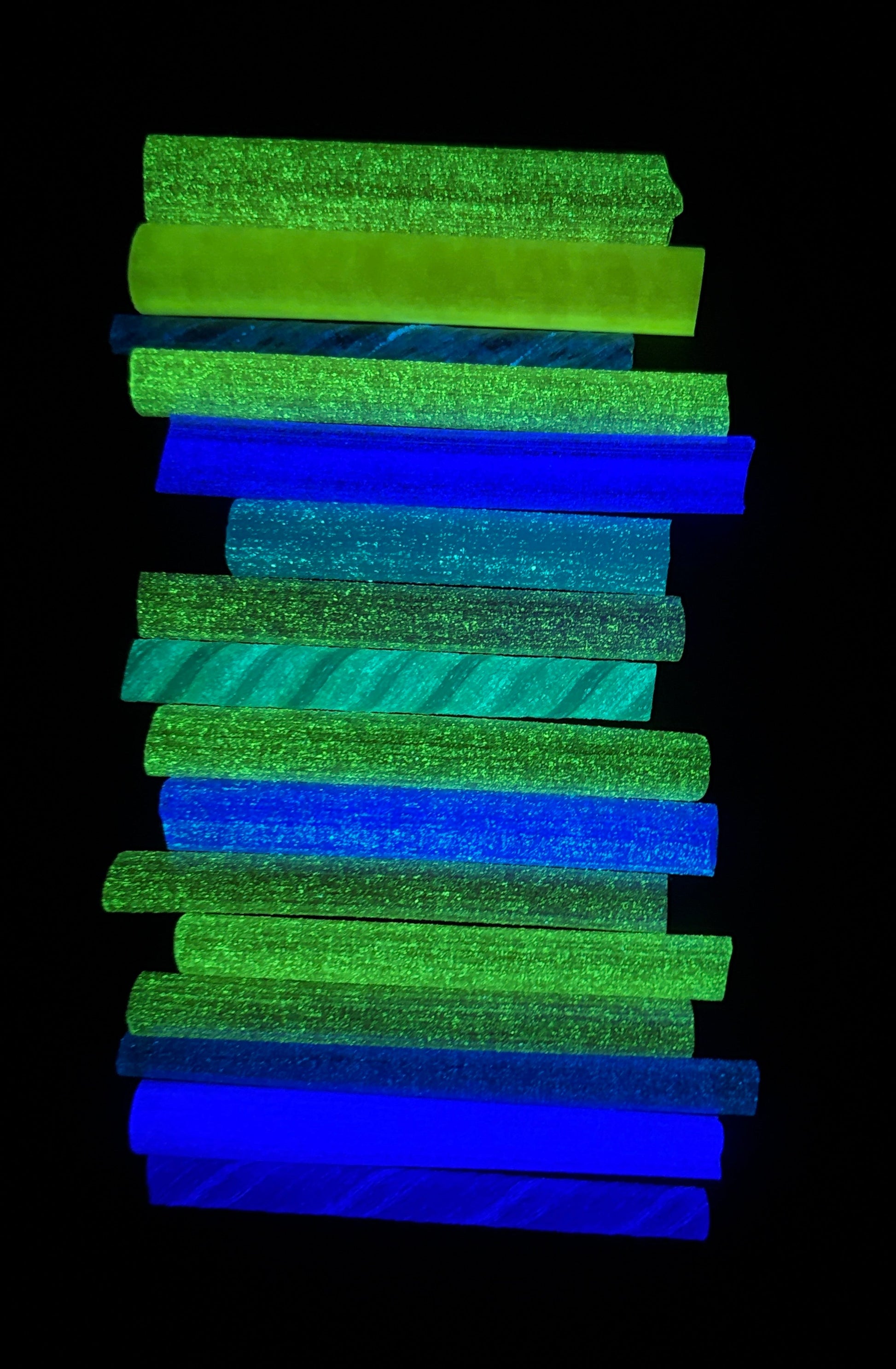 pink & purple murrini with different colours of  glow