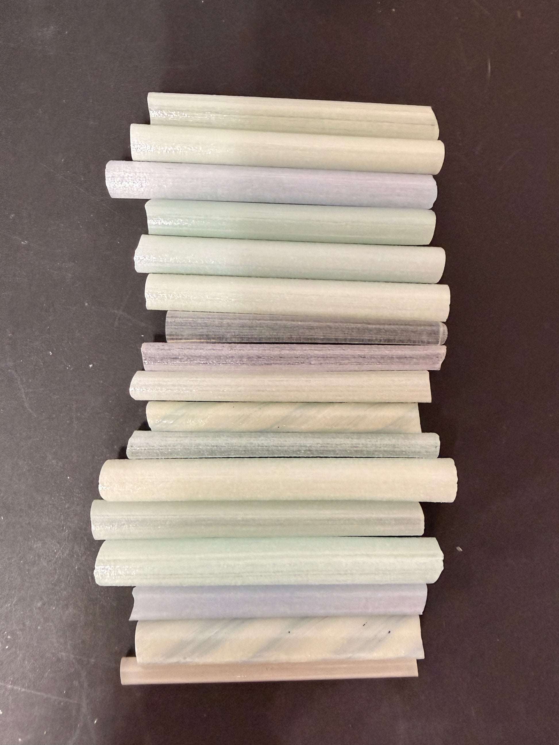 shades of white murrini with different colours of  glow