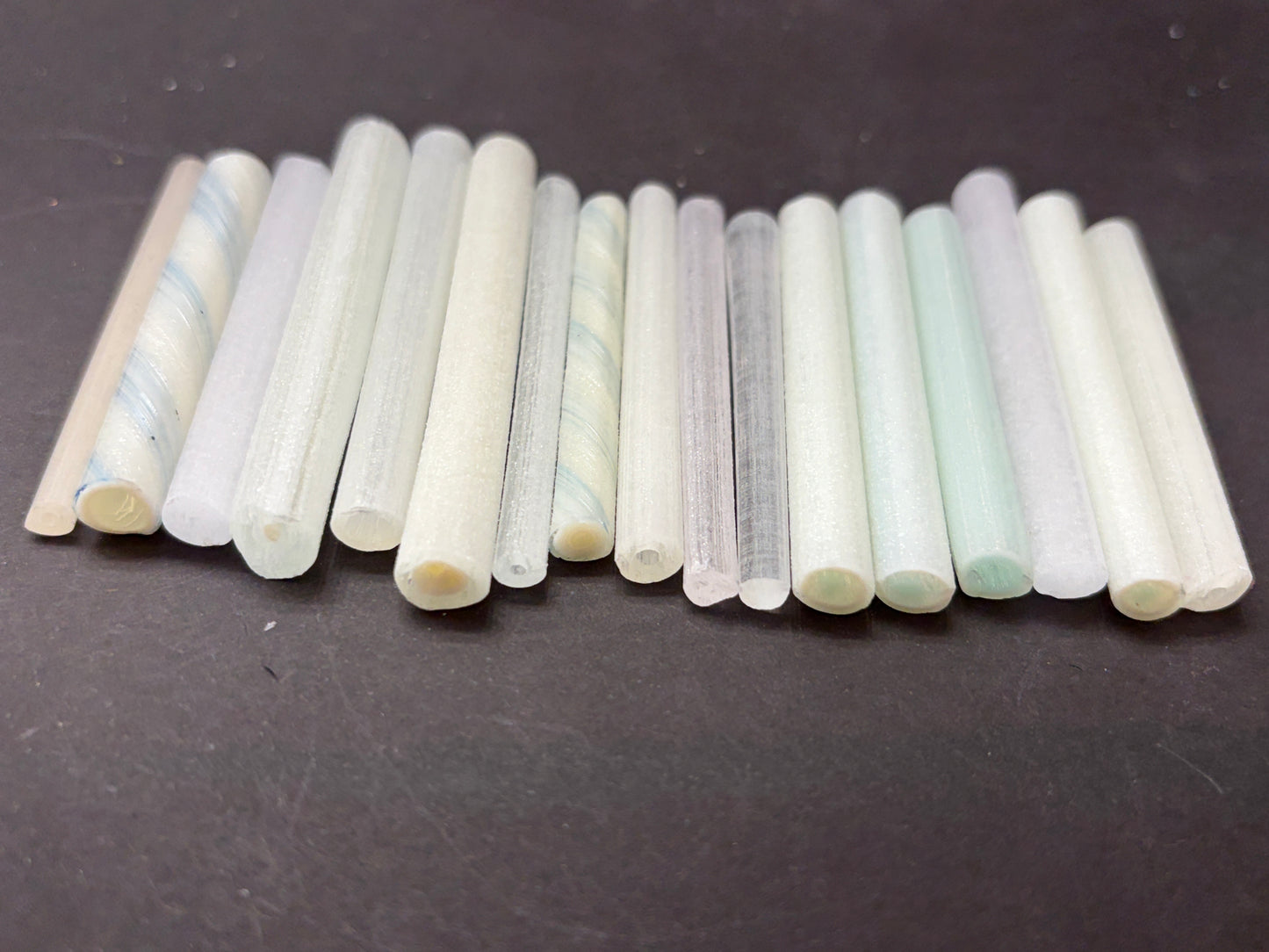 shades of white murrini with different colours of  glow