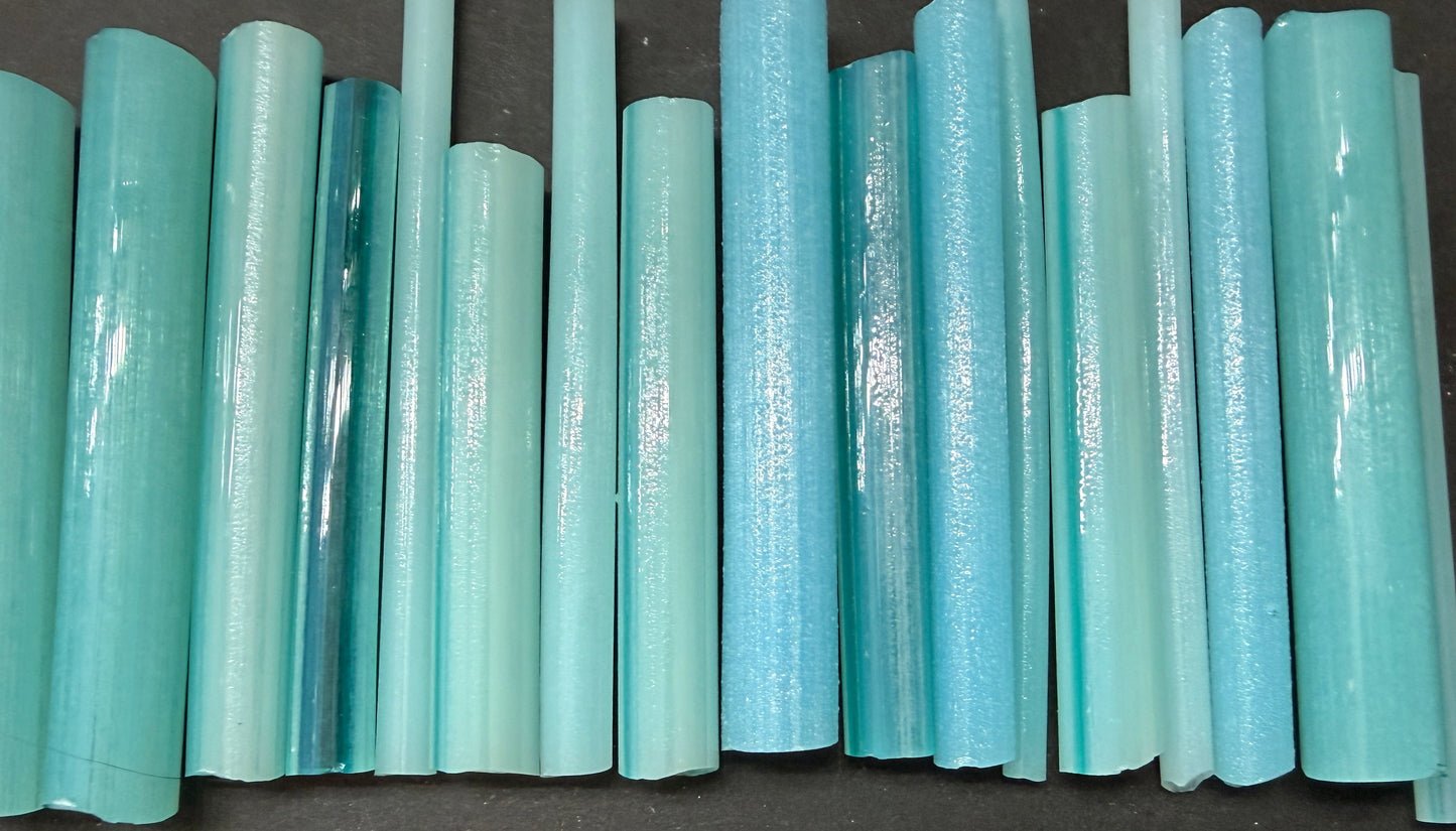 A row of blue cane 