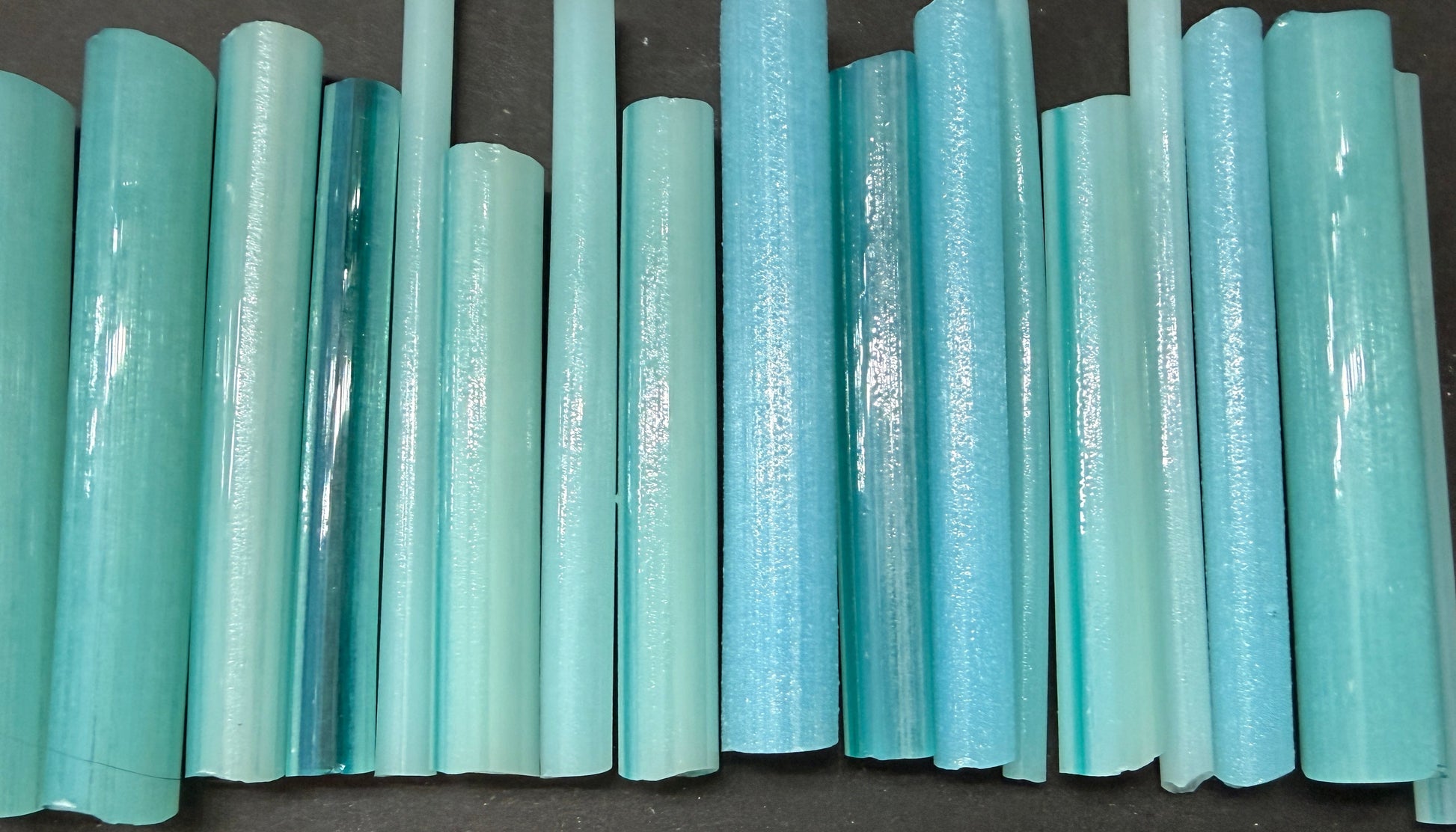 A row of blue cane 