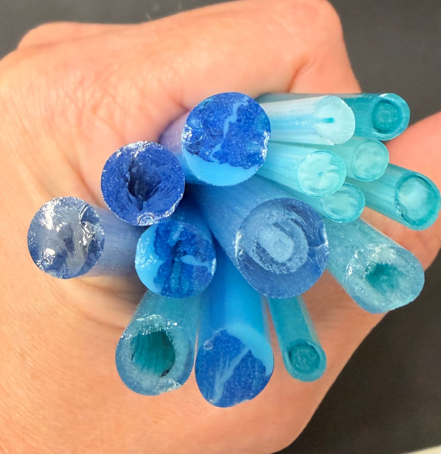 COE 90/ Different shades of blues with Azure Blue Glow GlowRini!