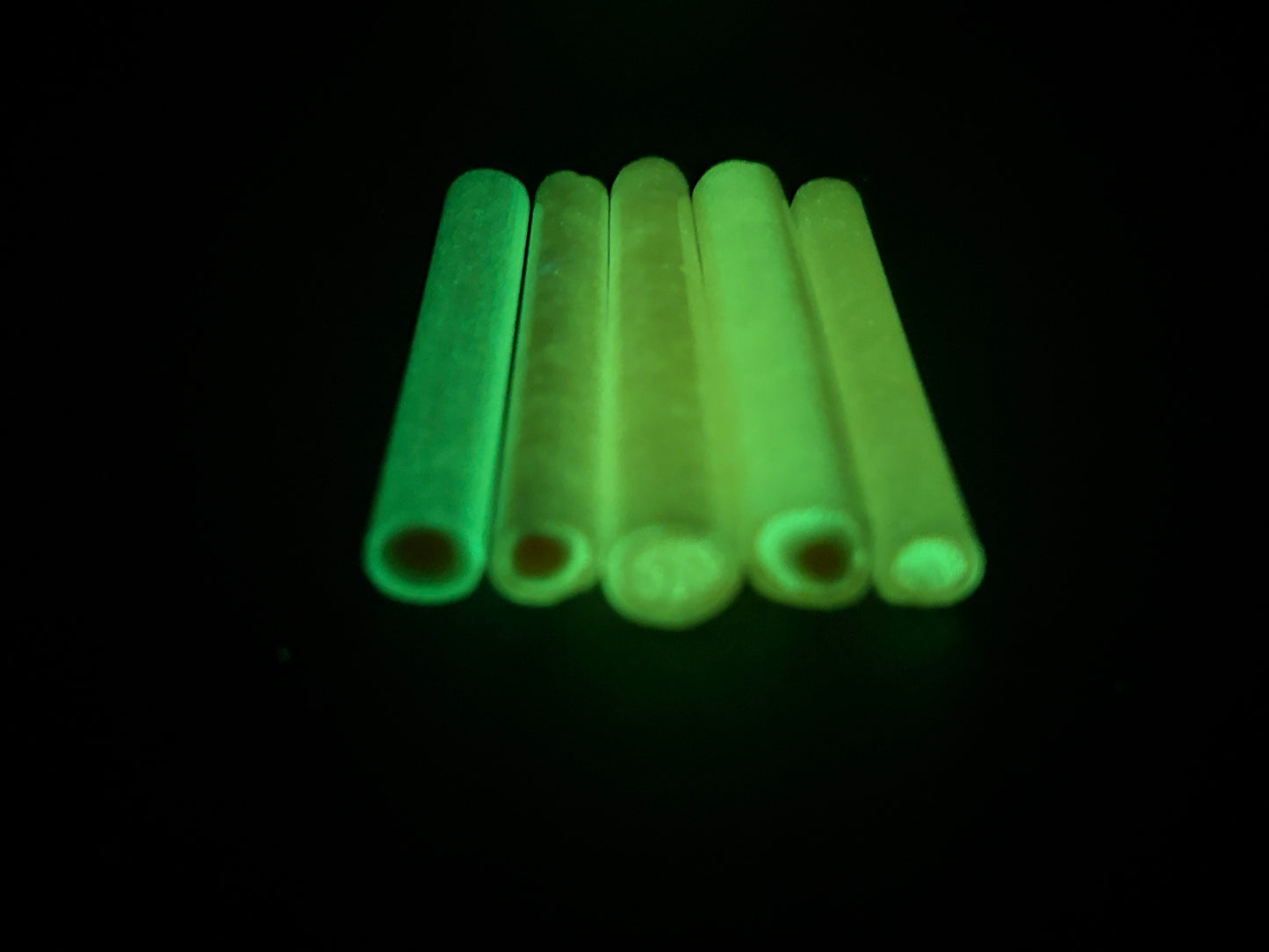 Pink murrini with green glow