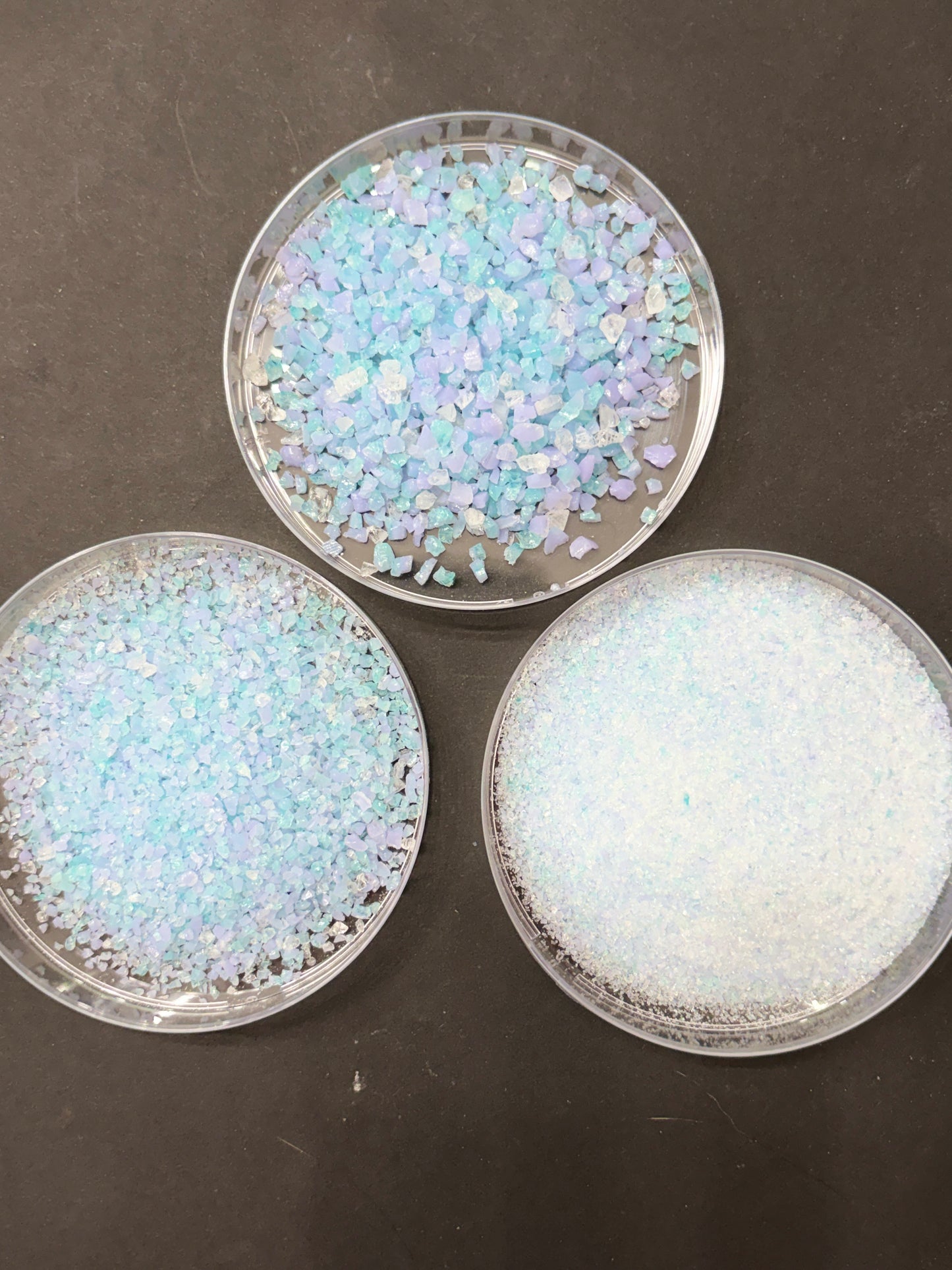 COE 90 Winter Fairy Frit -  Purple and Green Glow