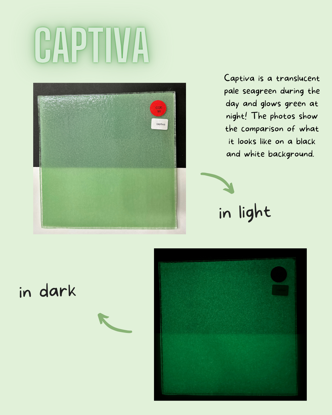 Captiva product showing color difference between light and dark conditions 