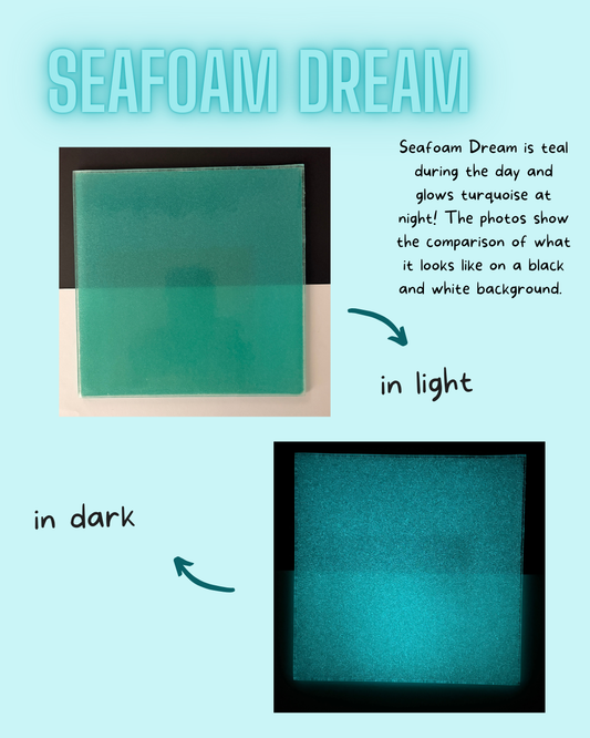 COE 90 / Teal during day and glows Turquoise at night!/ Seafoam Dream