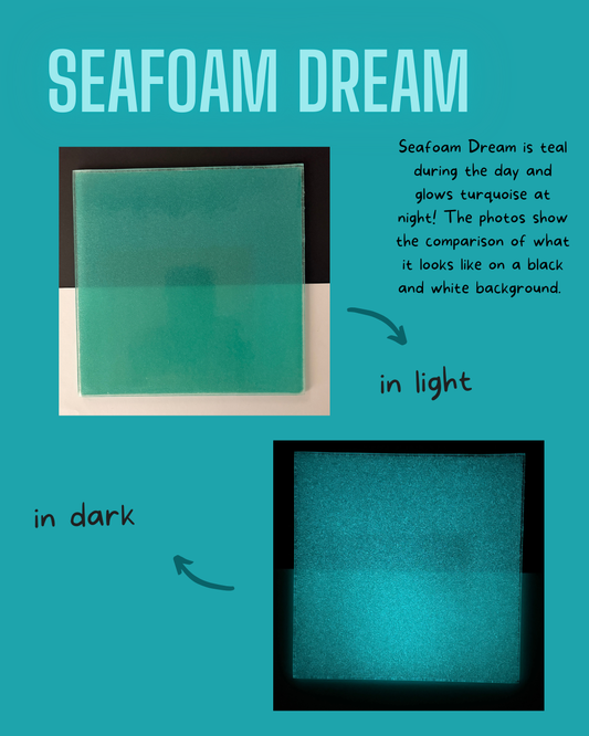 COE 96 / Teal during day and glows Turquoise at night!/ Seafoam Dream