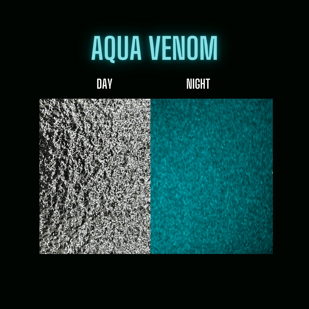 COE 90 / Black during day and glows Turquoise at night!/ Aqua Venom