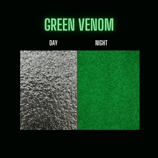 COE 90 / Black during day and glows green at night!/ Green Venom