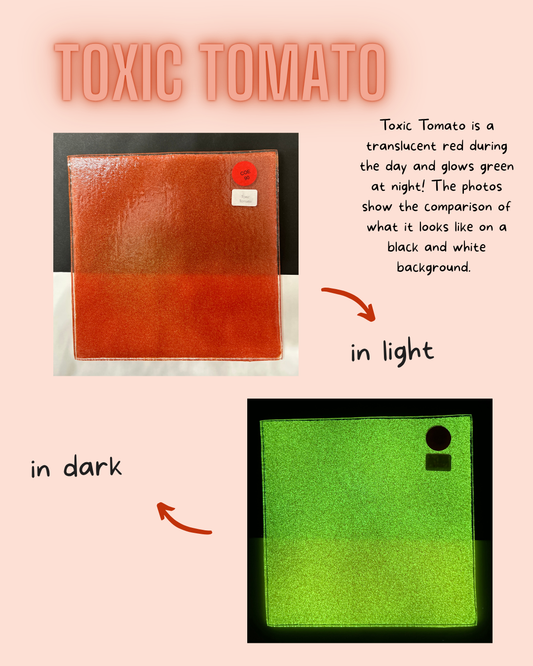 Translucent red tomato-like material showing color change from light to dark