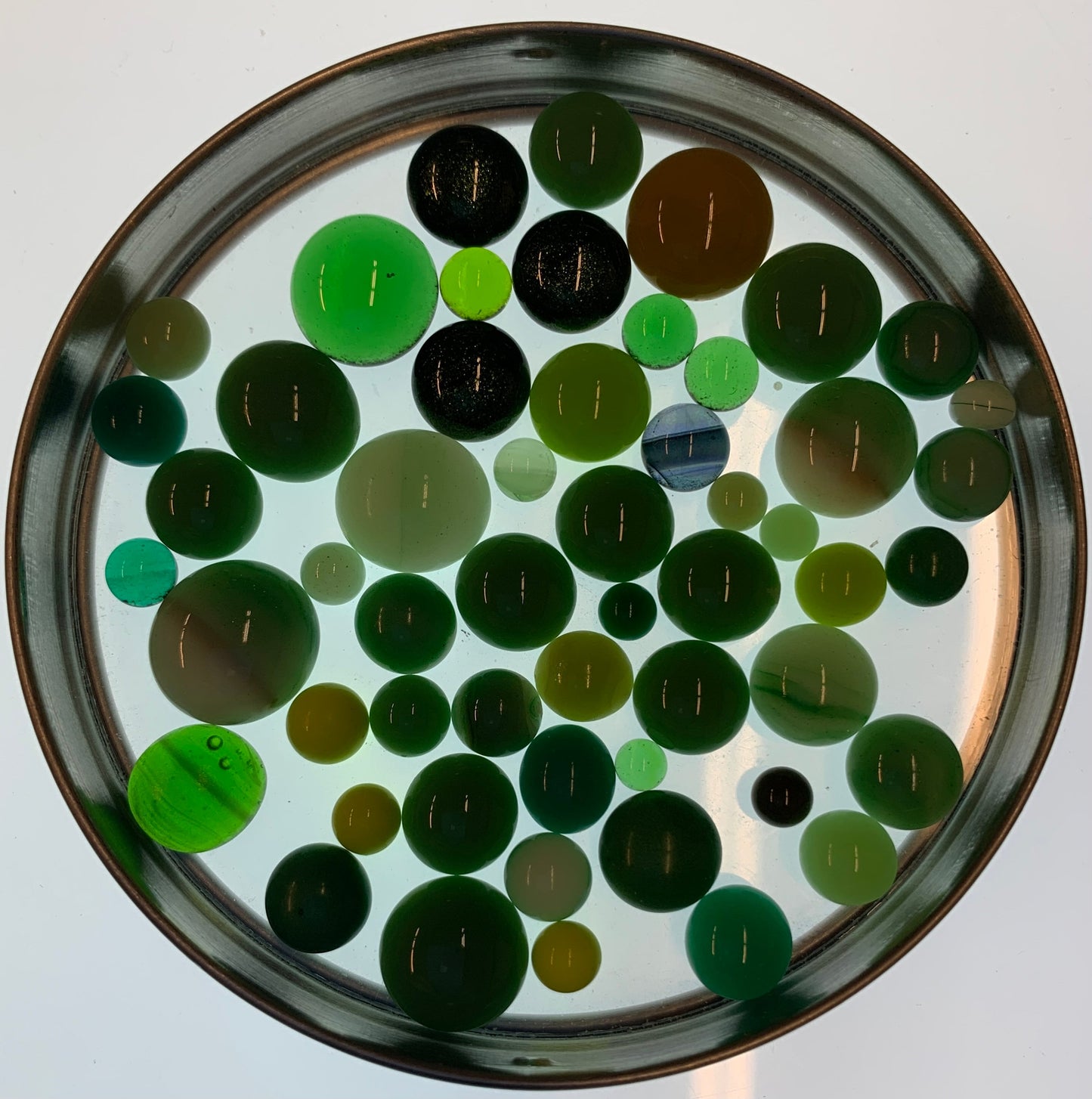 MOSAIC Mix of Green Glass Dots - NON-FUSIBLE