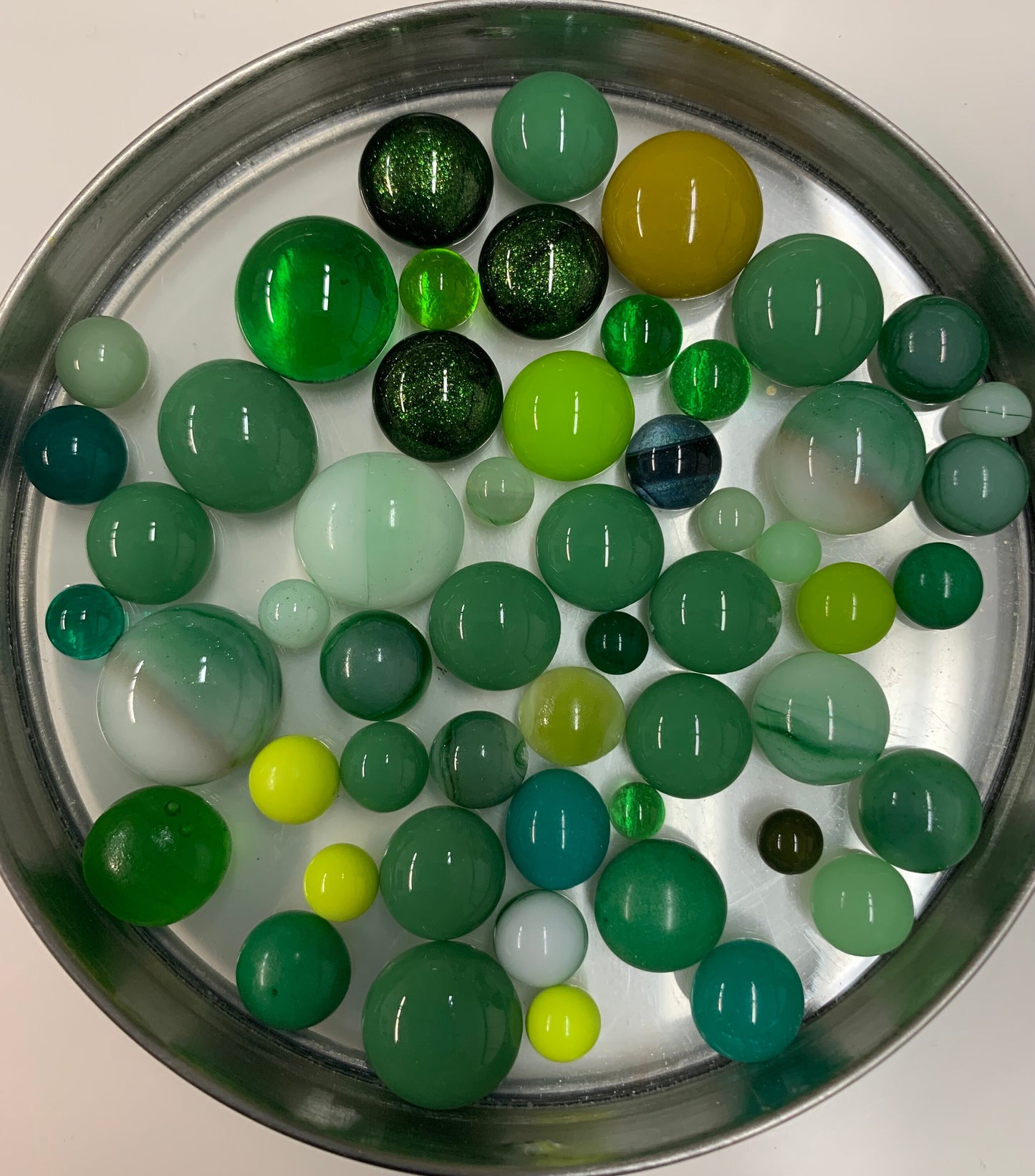 MOSAIC Mix of Green Glass Dots - NON-FUSIBLE