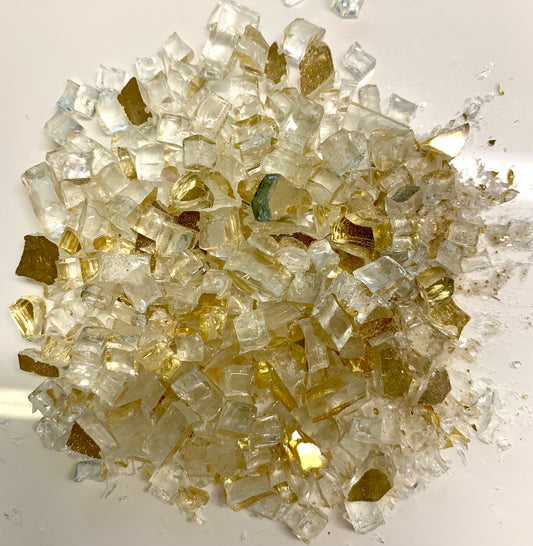 Gold shimmer reflective glass/mosaic glass/ NON-FUSIBLE