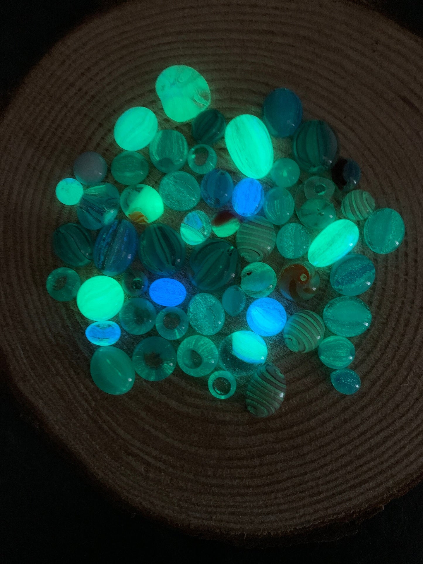 COE 90/ Wonky Glow in the Dark Dots / 2.5oz or 5.0 oz Mix