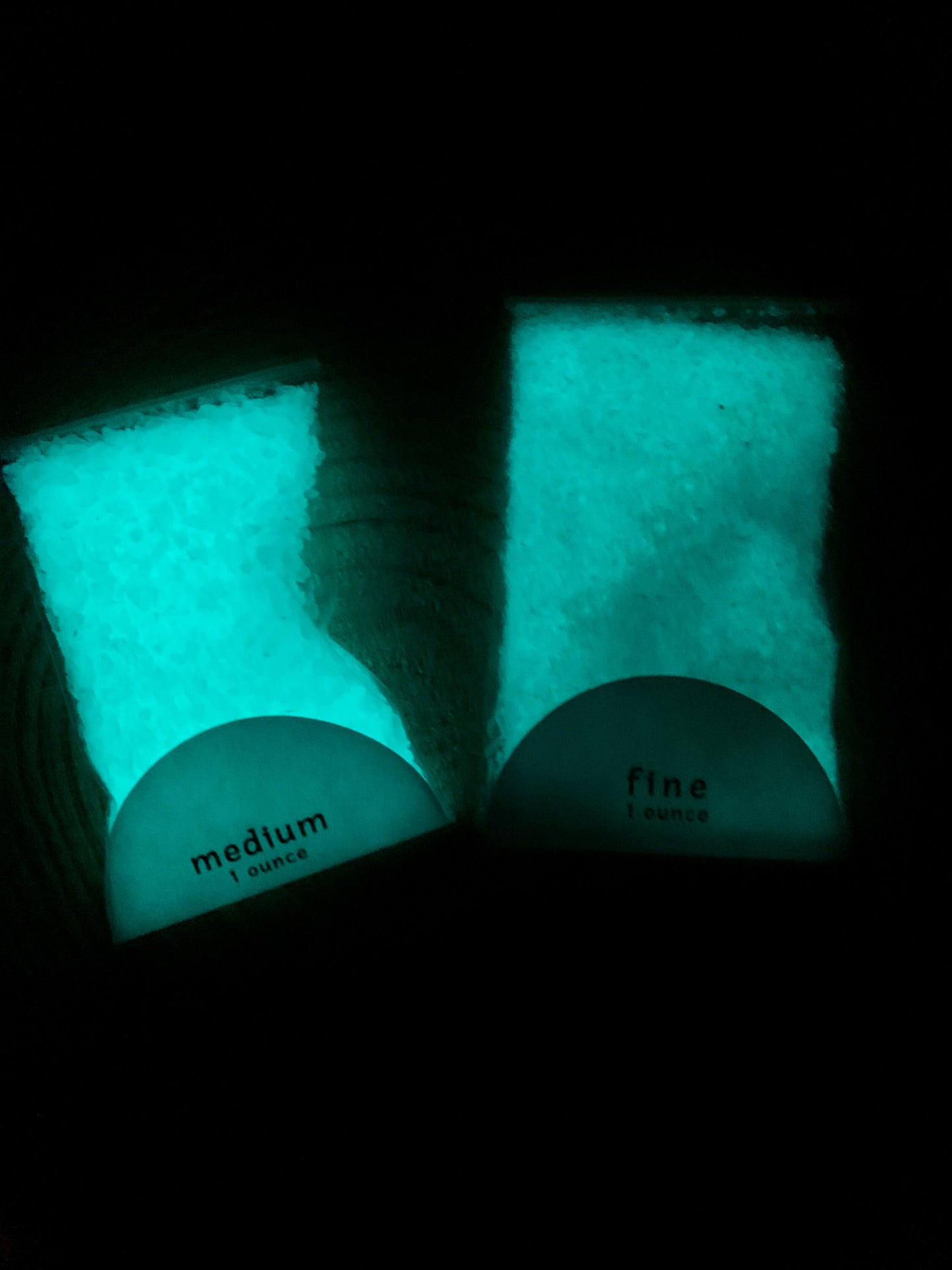 COE 90 Turquoise BLUE Glow in the Dark FRIT  - fine, medium & large