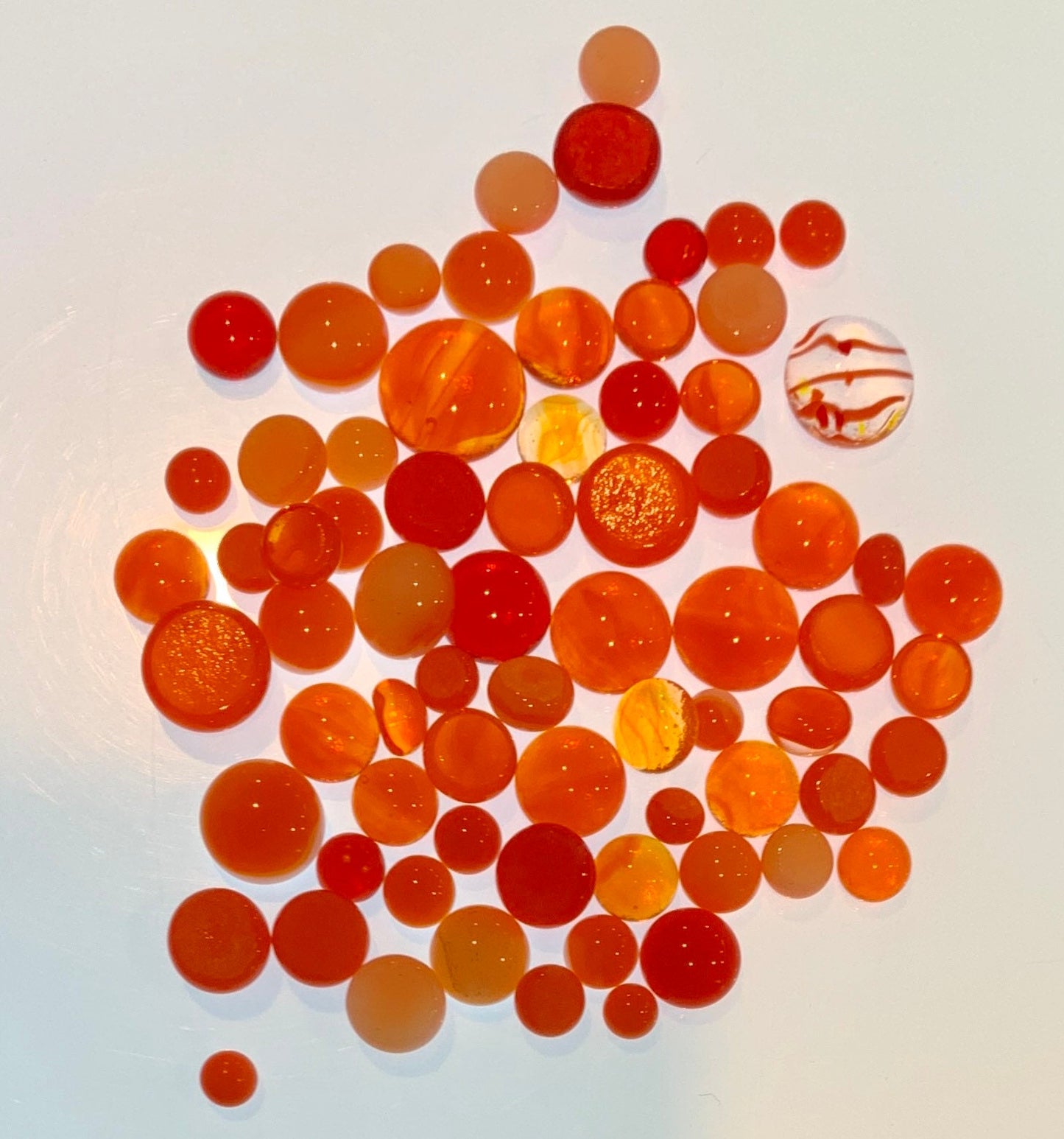 90COE Mix of Orange Mosaic Glass Dots