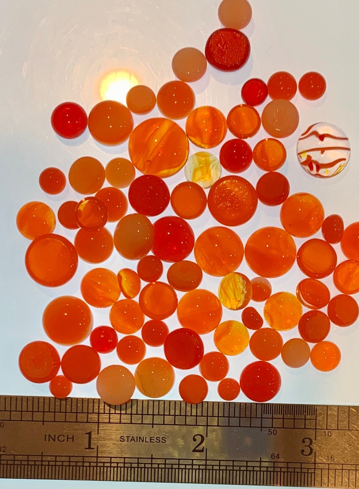 90COE Mix of Orange Mosaic Glass Dots