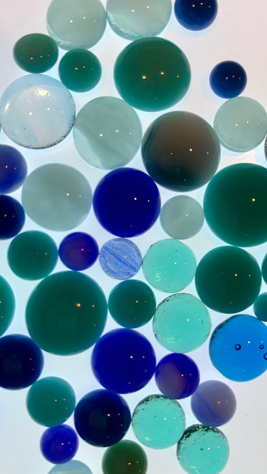 90COE Mix of Blue Mosaic Glass Dots