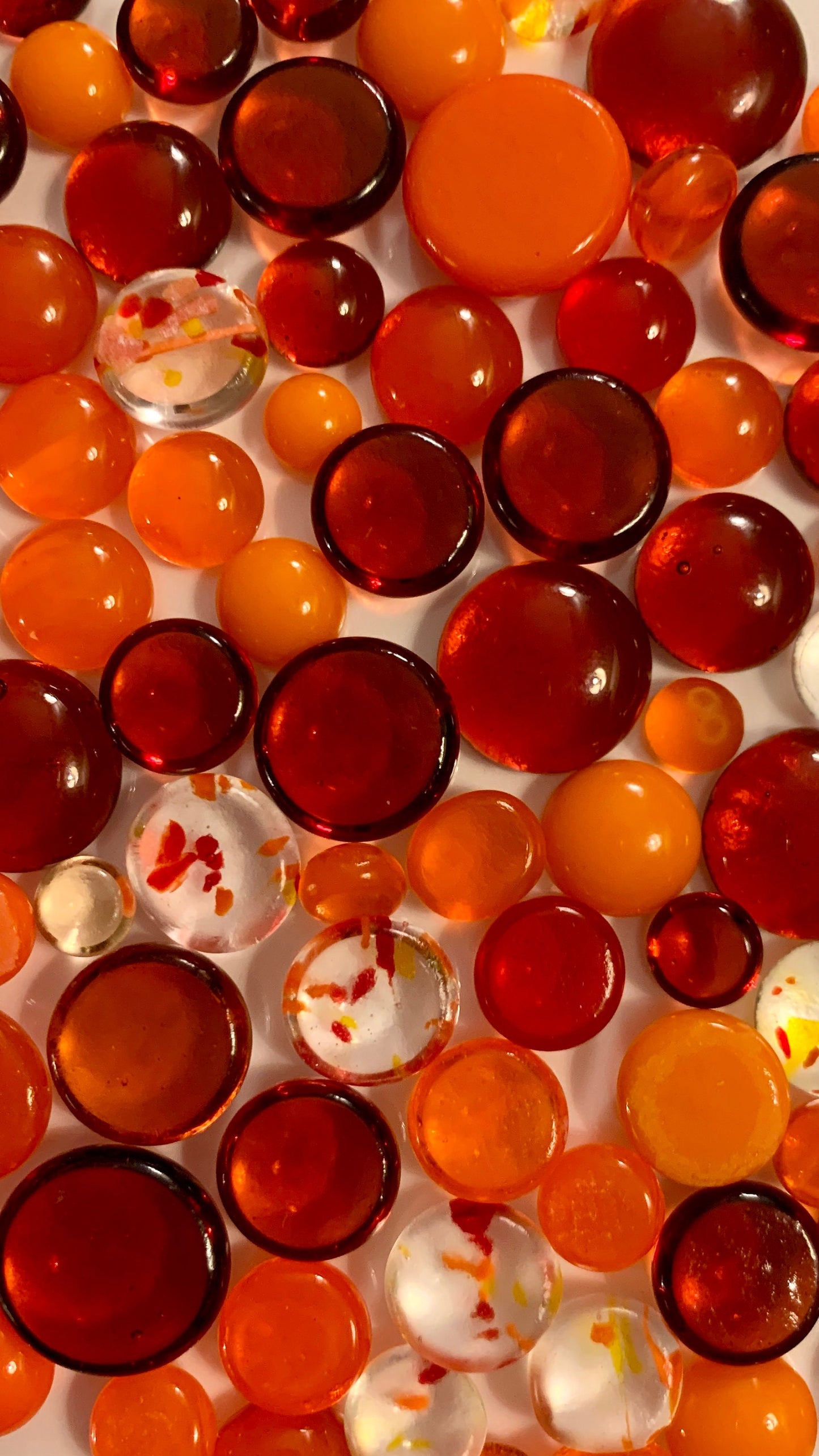 90COE Mix of Orange Mosaic Glass Dots