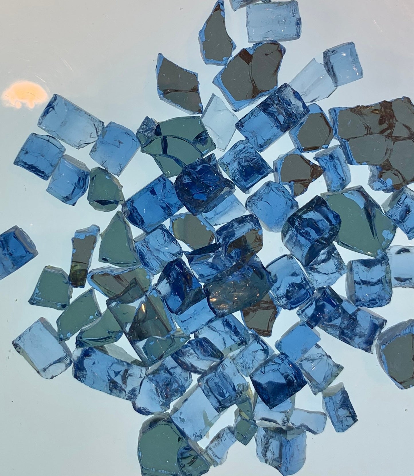 Blue lapis shimmer reflective glass/mosaic glass/NON-FUSIBLE