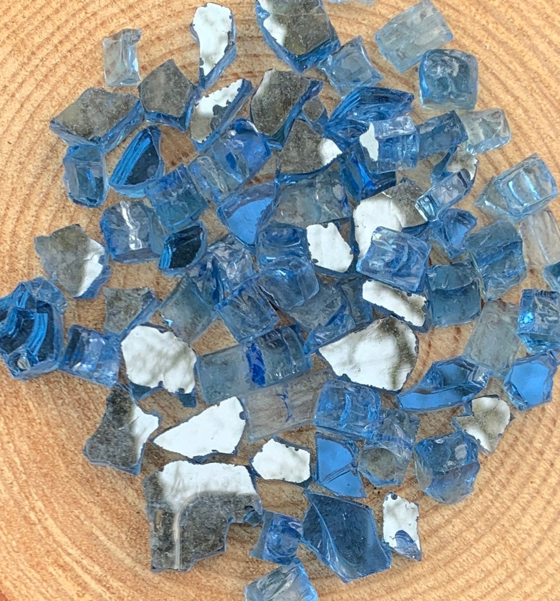 Blue lapis shimmer reflective glass/mosaic glass/NON-FUSIBLE